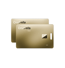 Due carte localizzatore dorate Ondrela impilate